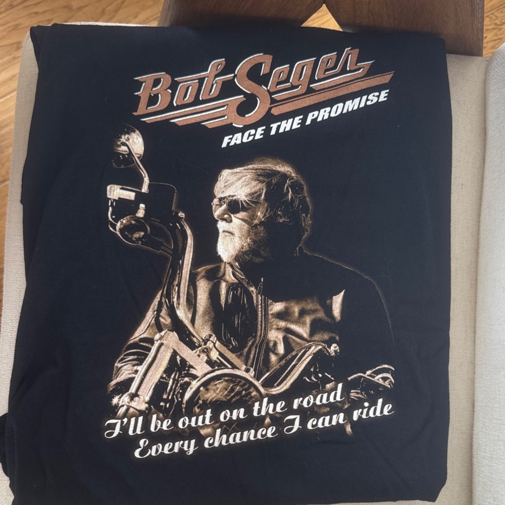 ORIGINAL VINTAGE Bob Seger Face the Promise Black Graphic Tee